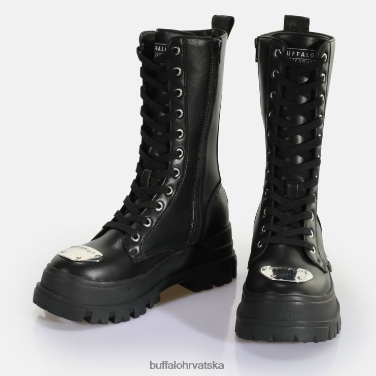 crno Buffalo aspha steel laceup hi boot vegan |čizme TDD6T629
